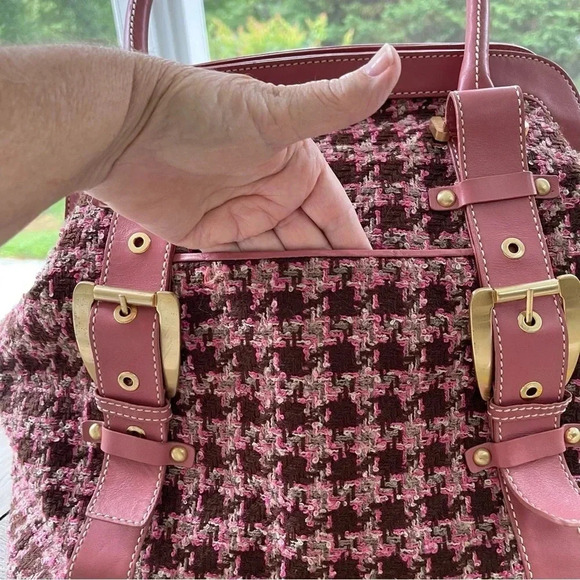 Elegant Pink Tweed Women's Bag - Picture 5 of 10